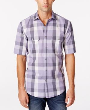 Alfani Men's Plaid Short-sleeve Shirt, Only At Macy's