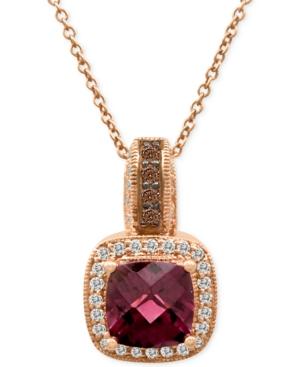 Le Vian Rhodolite Garnet (1-5/6 Ct. T.w.) And Diamond (1/4 Ct. T.w.) Pendant Necklace In 14k Rose Gold