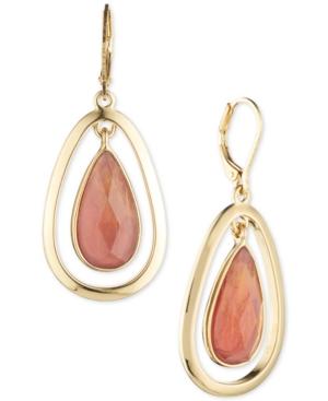 Anne Klein Faceted Stone Orbital Drop Earrings