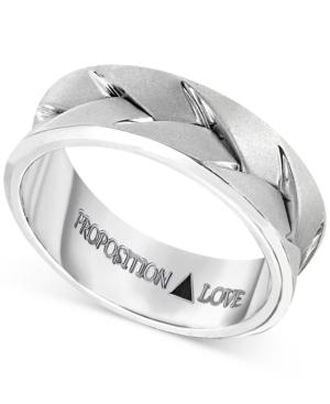 Proposition Love Men's Braided Wedding Band In 14k White Gold