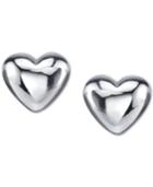 Unwritten Polished Heart Stud Earrings In Sterling Silver