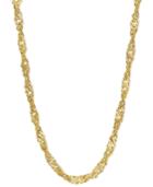 "14k Gold Necklace, 30"" Hollow Singapore Chain"