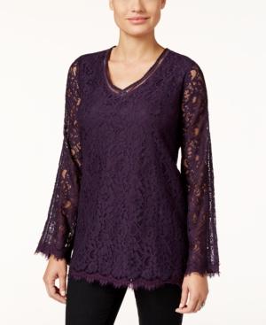 Style & Co. Petite Lace Swing Top, Only At Macy's