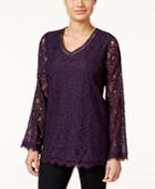 Style & Co. Petite Lace Swing Top, Only At Macy's