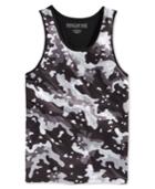 Ring Of Fire Men's Black And White Camouflage-print Tank