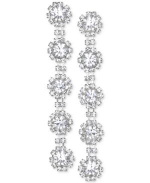 Jewel Badgley Mischka Crystal Flower Linear Drop Earrings