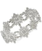Holiday Lane Silver-tone Pave Snowflake Bangle Bracelet, Created For Macy's