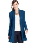 Ny Collection Long-sleeve Pointelle Cardigan