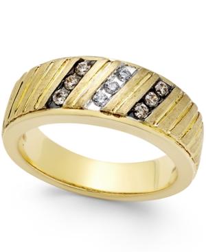 Men's Diamond Textured Band (1/4 Ct. T.w.) In 10k Gold