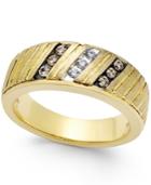 Men's Diamond Textured Band (1/4 Ct. T.w.) In 10k Gold