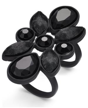 Thalia Sodi Hematite-tone Black Crystal Spade Ring, Created For Macy's
