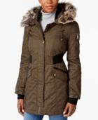 French Connection Faux-fur-trim Mixed-media Parka