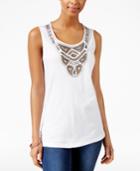 Jm Collection Beaded Tank Top, Only At Macy's