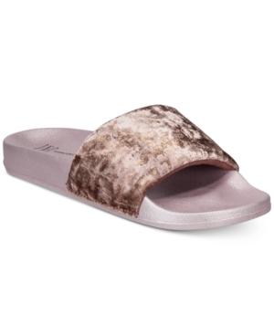 I.n.c. Metallic Velour Slide Slippers, Created For Macy's