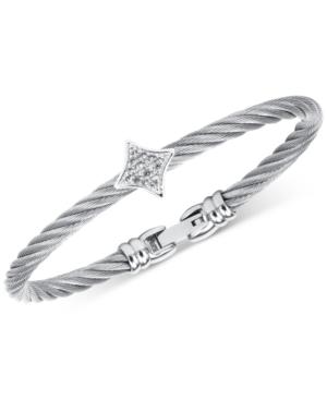 Charriol White Topaz Bangle Bracelet (5/8 Ct. T.w.) In Stainless Steel