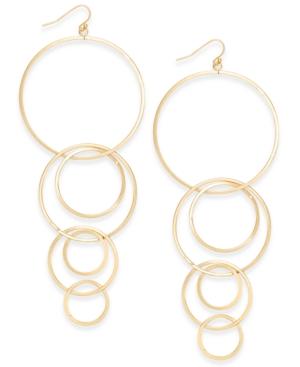 Thalia Sodi Gold-tone Multi-ring Linear Drop Earrings, Created For Macy's
