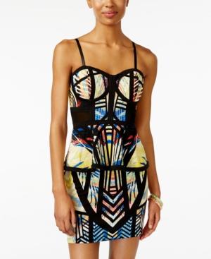Material Girl Juniors' Sleeveless Printed Bodycon Dress, Only At Macy's