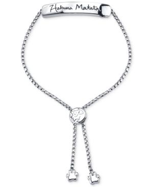 Disney Hakuna Matata Adjustable Bracelet In Sterling Silver