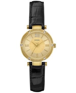 Guess Women's Park Ave South Black Leather Strap Watch 30mm U0838l1