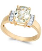 Green Quartz (1-7/8 Ct. T.w.) & Diamond (1/8 Ct. T.w.) Ring In 14k Gold