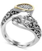 Effy Diamond Accent Panther Bypass Ring In Sterling Silver And 18k Gold