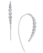 Danori Silver-tone Crystal Curved Threader Earrings, Created For Macy's