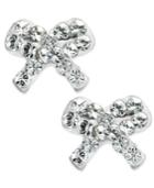 Children's Swarovski Crystal Bow Stud Earrings In Resin Epoxy And 14k Gold (1/4 Ct. T.w.)