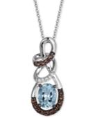Le Vian Multi-gemstone (1-1/10 Ct. T.w.) & Diamond Accent Swirl 18 Pendant Necklace In 14k White Gold