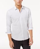 Ryan Seacrest Distinction Men's White Hidden Placket Solid Textured Woven Shirt, Created For Macy's