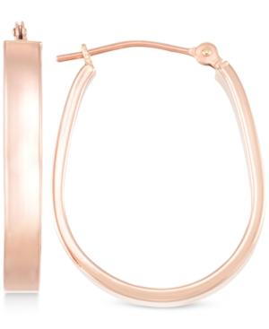 Polished Pear-shape Hoop Earrings In 10k Rose Gold