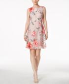 Ivanka Trump Floral-overlay Fit & Flare Dress