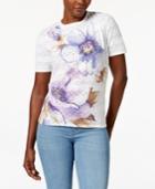 Alfred Dunner Floral-pattern Pointelle Sweater