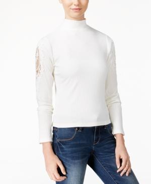 American Rag Crocheted-sleeve Knit Top, Only At Macy's