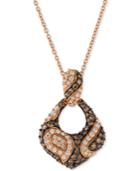 Le Vian Chocolatier Diamond Open Loop 18' Pendant Necklace (3/4 Ct. T.w.) In 14k Rose Gold