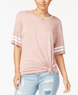 Miss Chievous Juniors' Love-print Football T-shirt