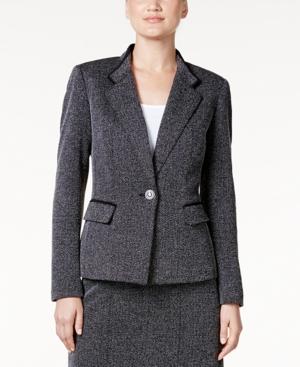 Kasper Herringbone One-button Blazer