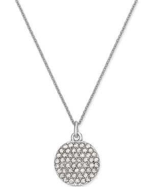 Kate Spade New York Silver-tone Pave All That Glitters Disc Pendant Necklace