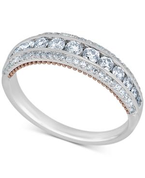 Diamond Two-tone Band (3/4 Ct. T.w.) In 14k White Gold & Rose Gold