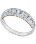 Diamond Two-tone Band (3/4 Ct. T.w.) In 14k White Gold & Rose Gold