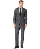 Dkny Black Flannel Slim-fit Suit