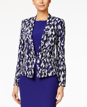 Kasper Abstract-print Crepe Jacket