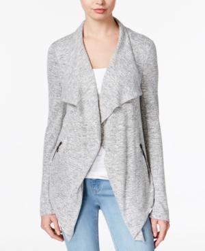 Bar Iii Zip-detail Waterfall Cardigan, Created For Macy's