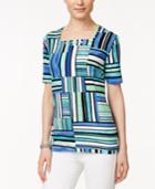 Alfred Dunner Striped Short-sleeve Top