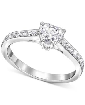 Swarovski Silver-tone Crystal Heart Ring