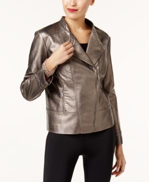 Alfani Metallic Faux-leather Jacket, Created For Macy's