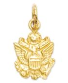 14k Gold Charm, U.s. Army Insignia Charm