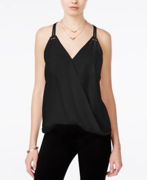 Bar Iii Wrap-front Racerback Top, Only At Macy's