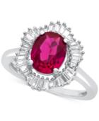 Lab-created Ruby (1-7/8 Ct. T.w.) And White Sapphire (3/4 Ct. T.w.) Ring In Sterling Silver
