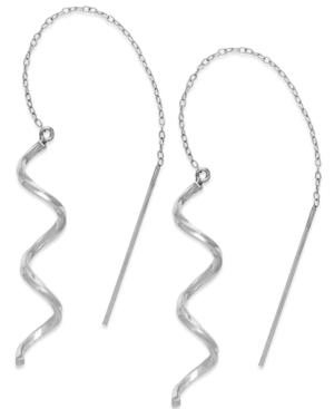 Giani Bernini Corkscrew Threaded Drop Earrings In Sterling Silver