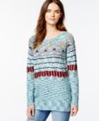 Kensie Long-sleeve Printed Sweater